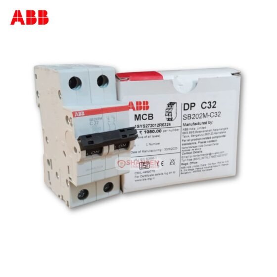 ABB SB202M-C32 MCB with Box and Price Tag – 2P 32A – Shansen Enterprises Coimbatore