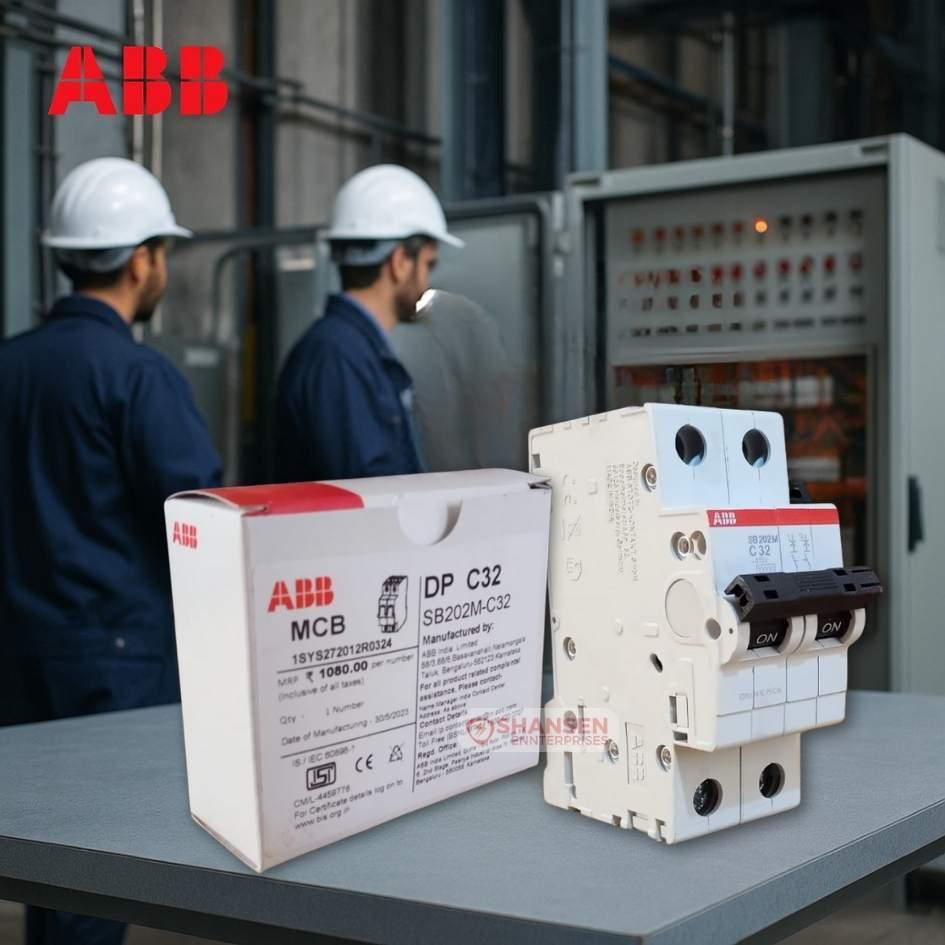 ABB SB202M-C32 Miniature Circuit Breaker with Box – Industrial Background – Shansen Enterprises Coimbatore