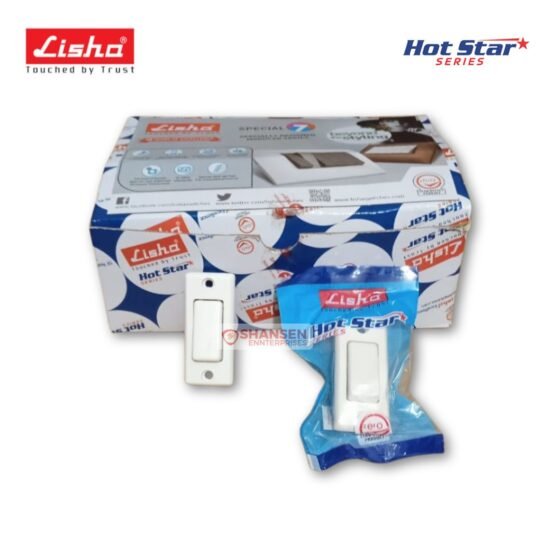 Lisha 1 Way Ticino Switch Hotstar Series with single retail pack and bulk box packaging