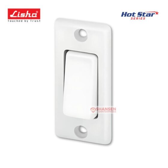 Lisha 1 Way White Ticino Switch from Hotstar Series available at Shansen Enterprises