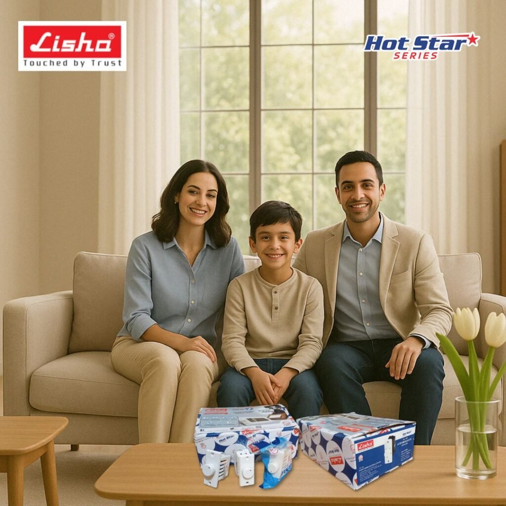 Family with Lisha Hotstar Series 4 Step Fan Regulators in Modern Living Room