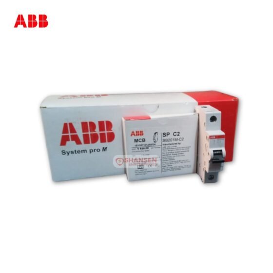 ABB SB201M‑C2 1‑Pole 2 A C‑Curve Miniature Circuit Breaker with System pro M Packaging