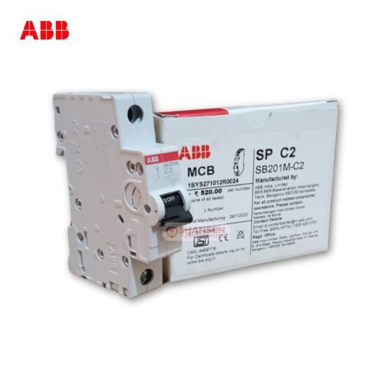 ABB SB201M‑C2 1‑Pole 2 A C‑Curve Miniature Circuit Breaker with SP C2 Packaging
