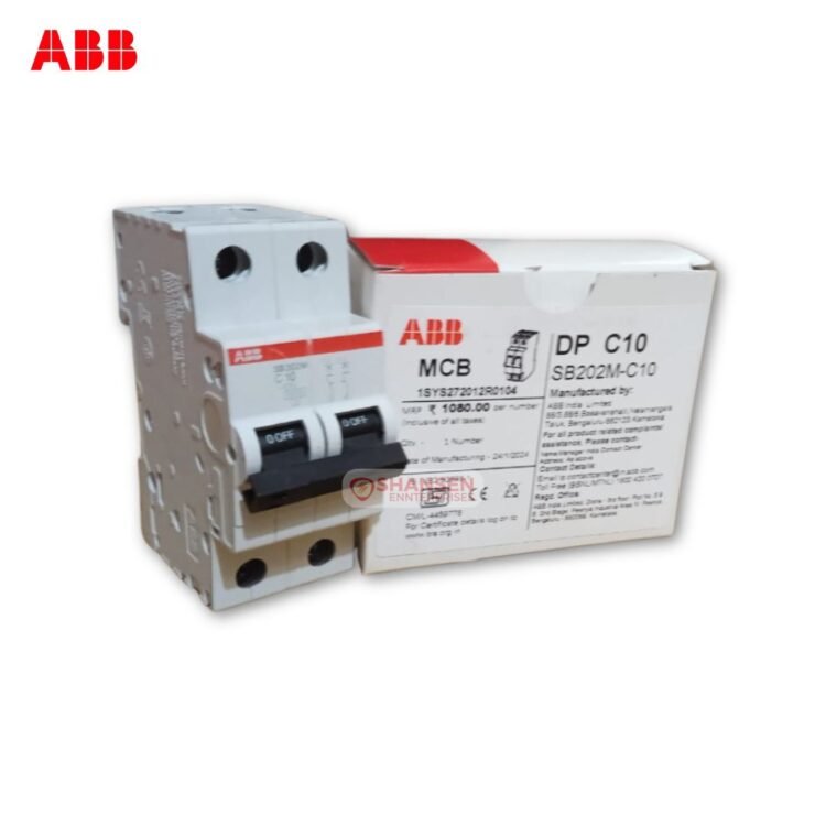ABB SB202M-C10 2 Pole 10A MCB with Retail Box – Shansen Enterprises