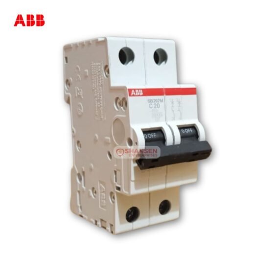 ABB SB202M‑C20 2‑Pole 20 A C‑Curve Miniature Circuit Breaker