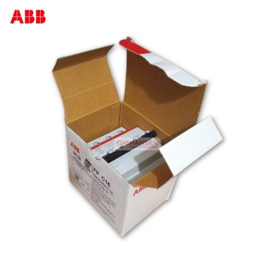 ABB SB204M-C16 4 Pole 16A MCB inside original ABB box packaging – Supplied by Shansen Enterprises, Authorized Channel Partner