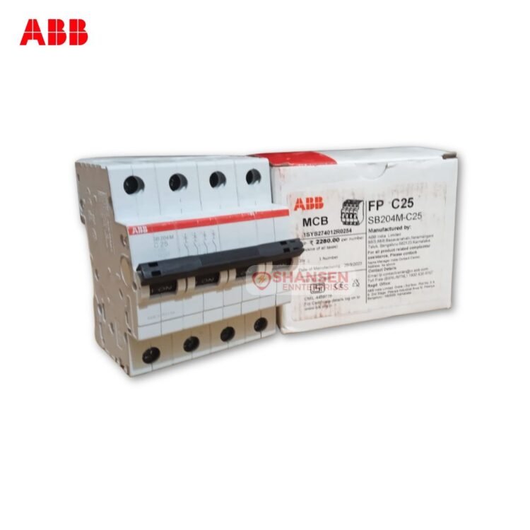 ABB SB204M-C25 4 Pole MCB with Box – Supplied by Shansen Enterprises, Authorized Channel Partner