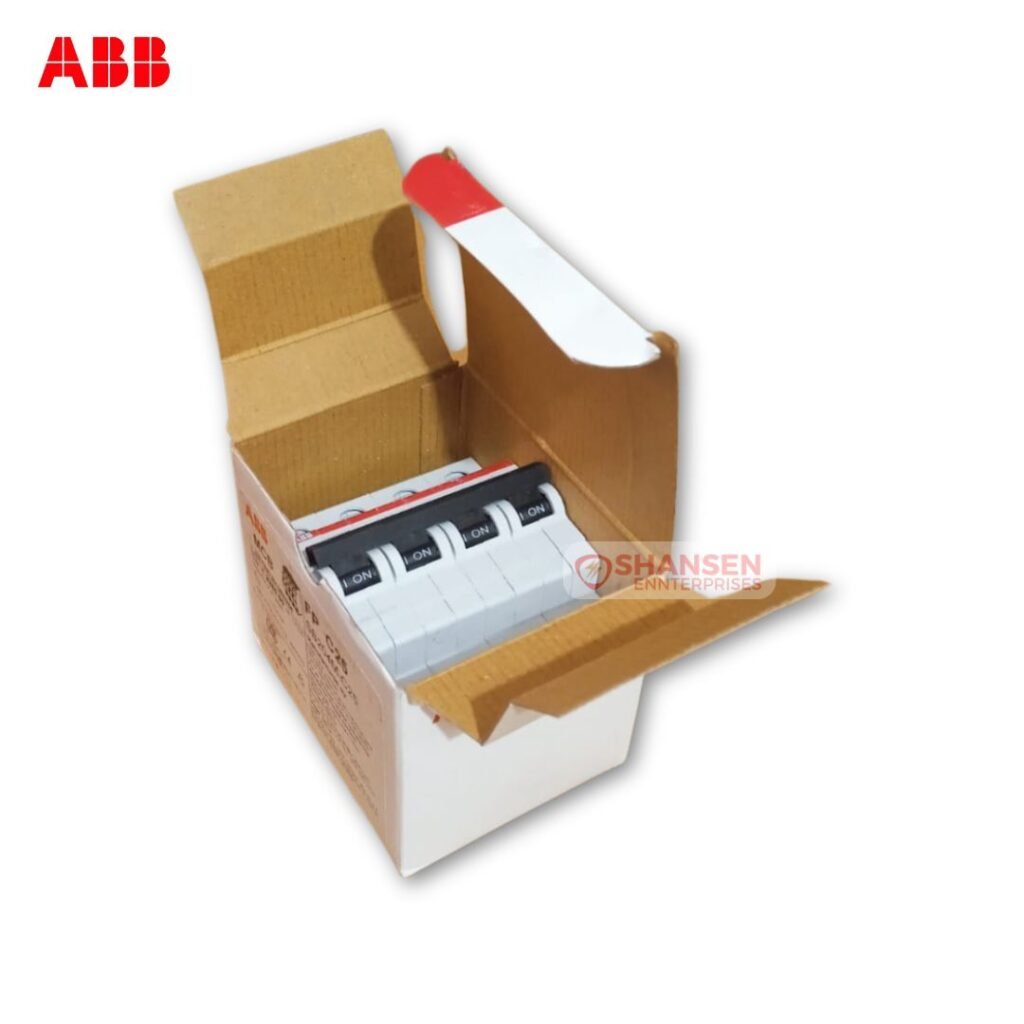 ABB SB204M-C25 4 Pole MCB inside box – Supplied by Shansen Enterprises, Authorized Channel Partner