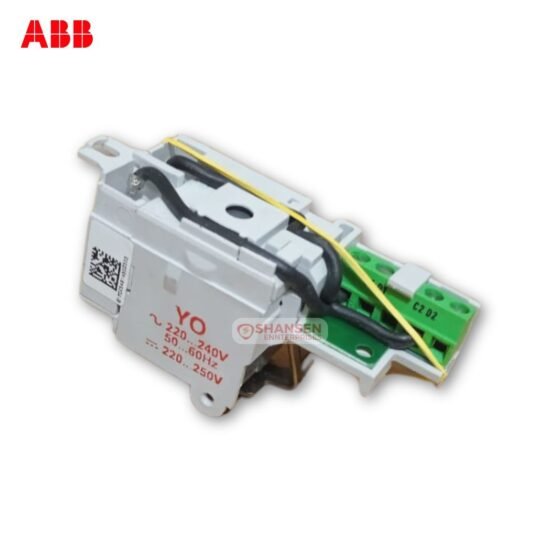 Side view of ABB SOR Shunt Trip Release for Tmax T4-T5-T6, 220–240V AC / 220–250V DC – Supplied by Shansen Enterprises