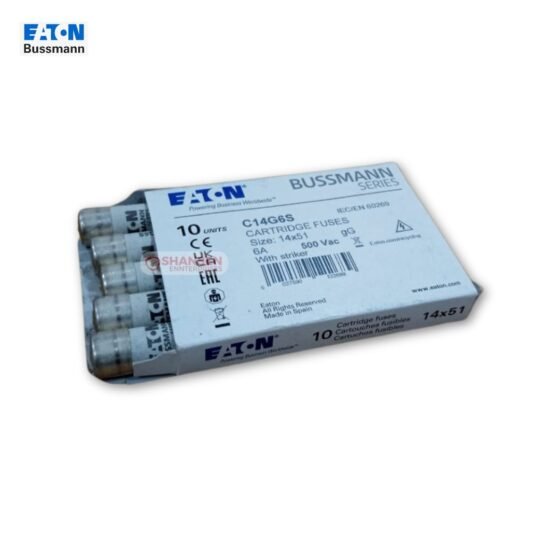 Pack of 10 Eaton Bussmann C14G6S 6A 500V cartridge fuses with striker – Authorized by Shansen Enterprises