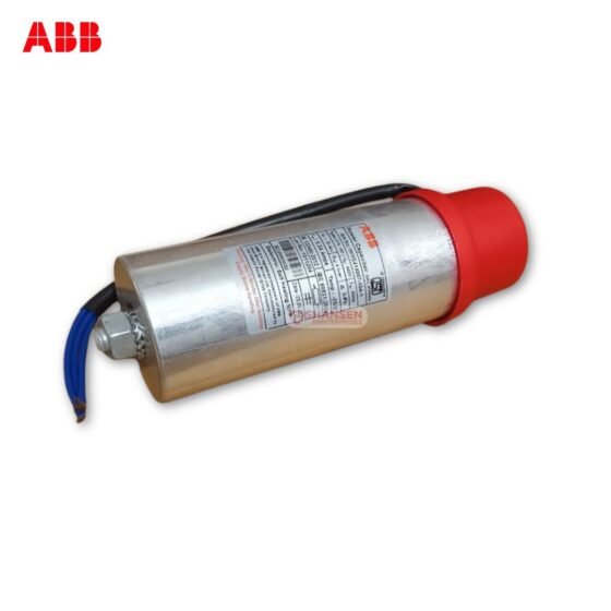 ABB heavy-duty cylindrical power capacitor, 4kVAr, 440V, 50Hz, 1HYC414007-102-1 for power factor correction and electrical systems