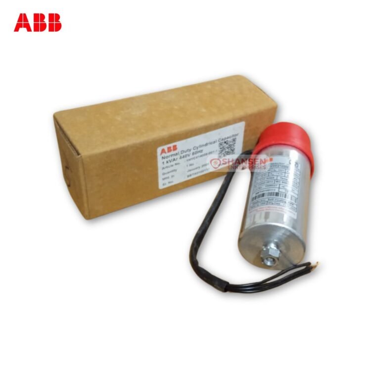 ABB Normal Duty Cylindrical Power Capacitor 1kVAR 440V 50Hz, model 1HYC414007-102-1, in box, for industrial power factor correction