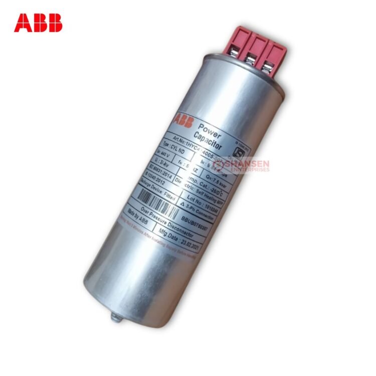 ABB Power Capacitor 1HYC414005-007-1, 7.5 kVAR 440V, cylindrical, from Shansen Enterprises, authorized channel partner for ABB