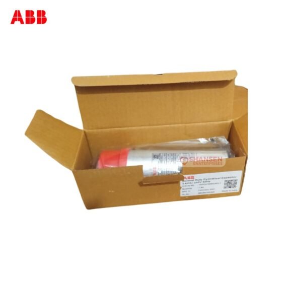 ABB 3 kVAr 440V Cylindrical Capacitor packed in original brown box with label and Shansen Enterprises branding