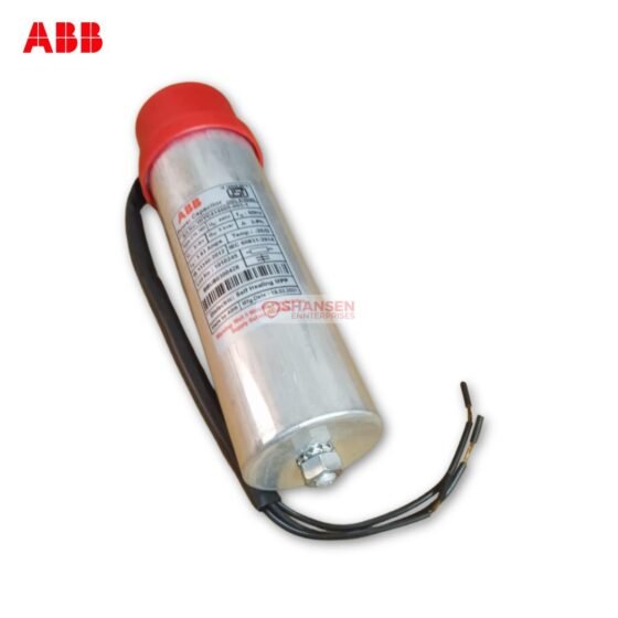ABB 3 kVAr Normal Duty Cylindrical Capacitor, 440V 50Hz – Model 1HYC414005-003-1 with red top and labeled metal body