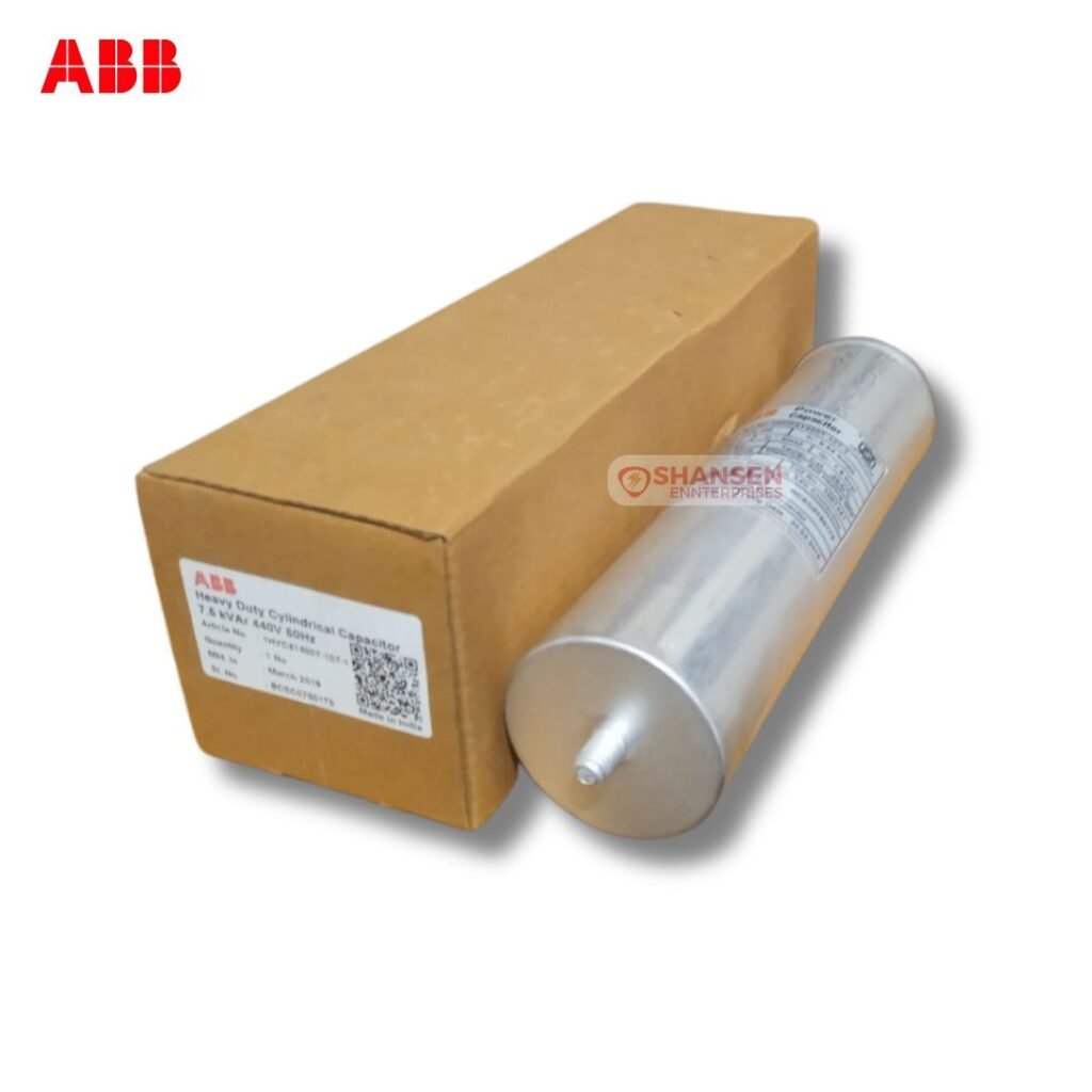 ABB 7.5 kVAR Heavy Duty Cylindrical Capacitor with Packaging – Model 1HYC6414007-107-1