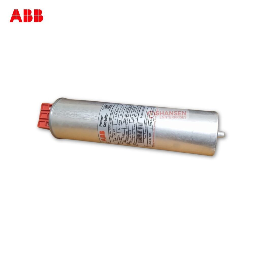 ABB 7.5 kVAR Heavy Duty Cylindrical Capacitor – Model 1HYC444007-107-1 with Self-Healing MPP Dielectric