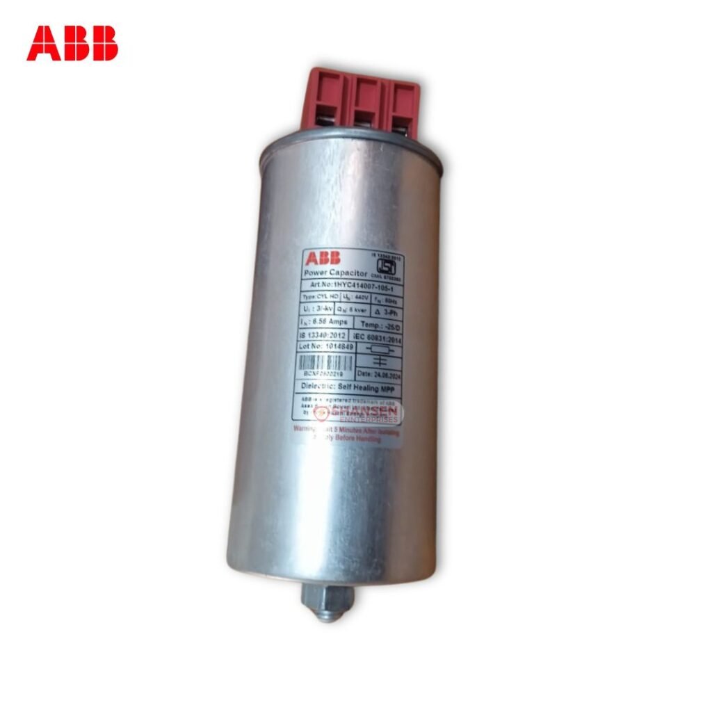 ABB Heavy Duty Cylindrical Capacitor 5kVAr 440V 50Hz Type CYL HD Self Healing MPP