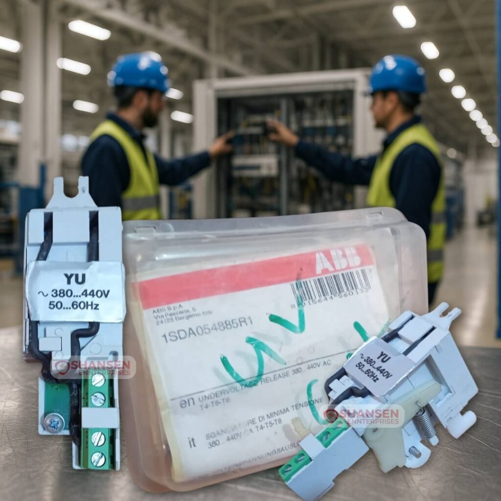 ABB UVR T4-T5-T6 Undervoltage Release with Packaging in Industrial Setup | Engineers at Work