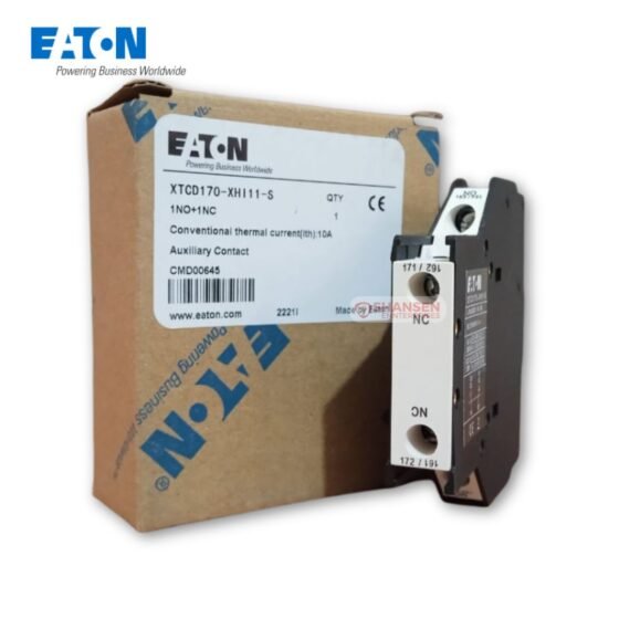 Eaton XTCD170-XHI11-S auxiliary contact module with original box – 1NO + 1NC configuration, 10A thermal current