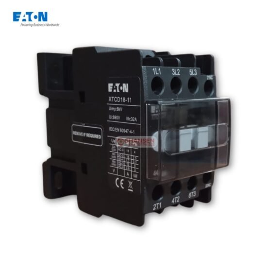 Eaton XTCD18-11 32A 690V IEC contactor with auxiliary contacts – distributed by Shansen Enterprises