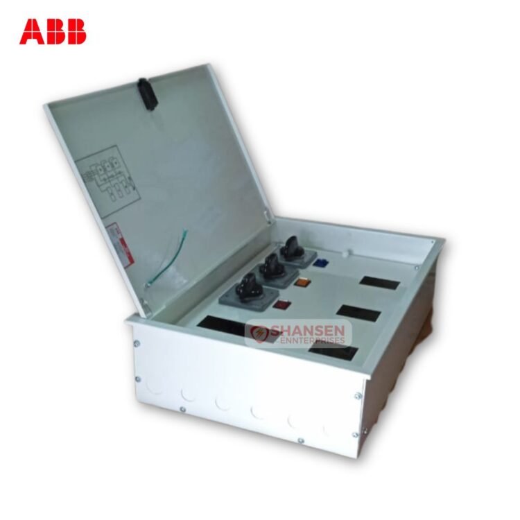 ABB SPVS M 4(63A) 4-Way Phase Selector Distribution Enclosure with IP43 protection, supplied by Shansen Enterprises