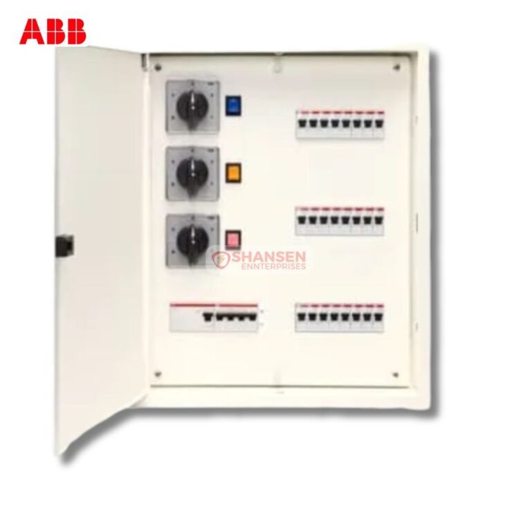 ABB SPVS M 4(63A) TPN Distribution Board with 4-Way Phase Selector and circuit breakers – supplied by Shansen Enterprises