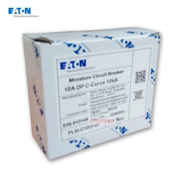 Eaton PLSI-C10/2-GI Miniature Circuit Breaker 10A Type C box with manufacturer and model details