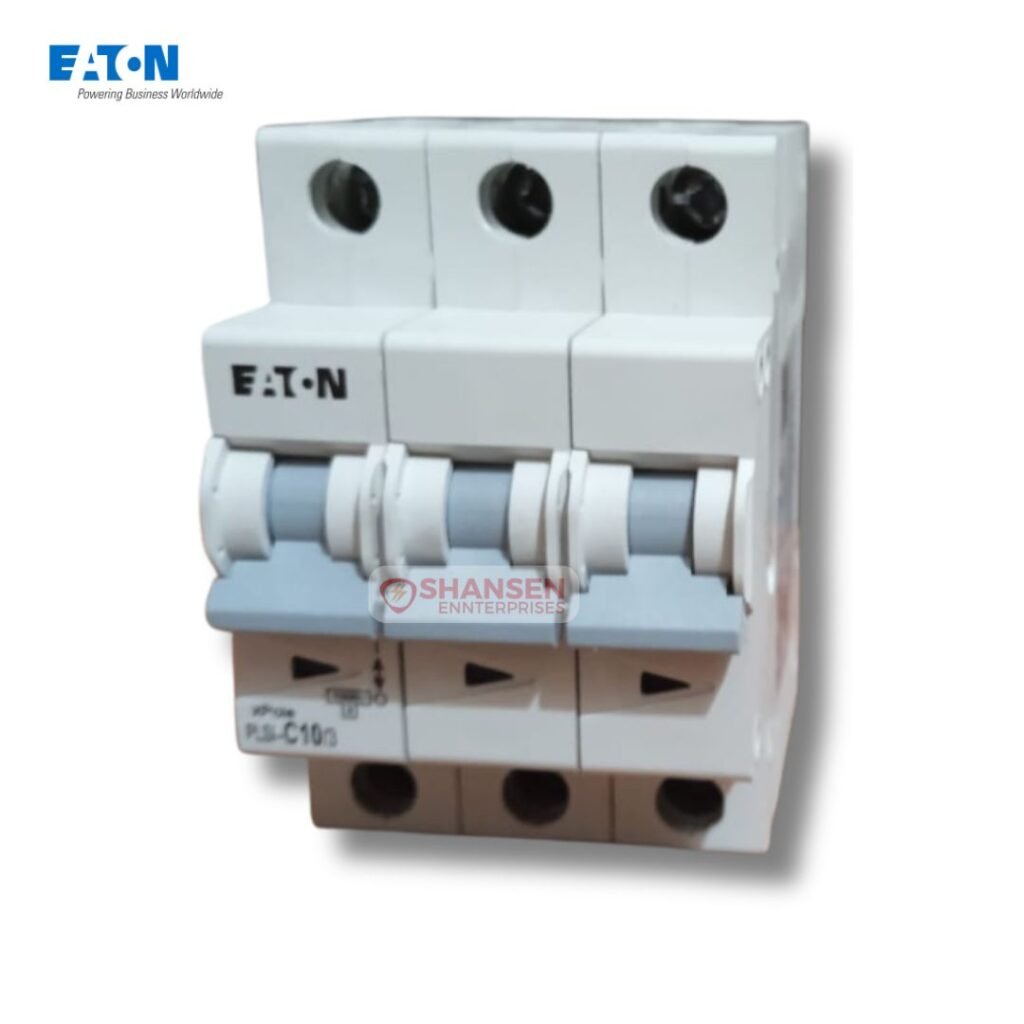 Eaton PLSI‑C10/3‑GI 10A 3-Pole Miniature Circuit Breaker for residential and commercial panels, available at Shansen Enterprises