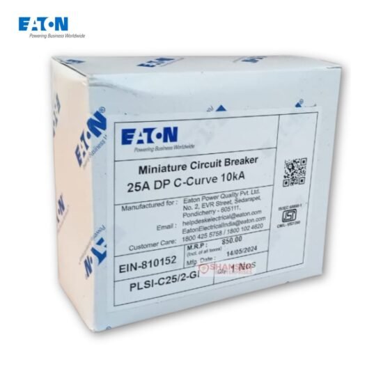 Eaton PLSI-C25/2-GI MCB 25A original packaging label with ISI mark by Shansen Enterprises