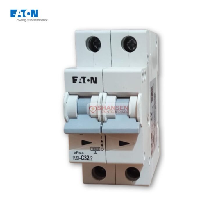 Eaton PLSI-C32/2-GI 32A 2-Pole C-Curve MCB with 10kA breaking capacity, available at Shansen Enterprises