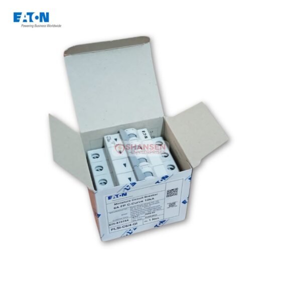 Eaton PLSI-C6/4-GI 6A 4-pole miniature circuit breaker shown inside original open box packaging