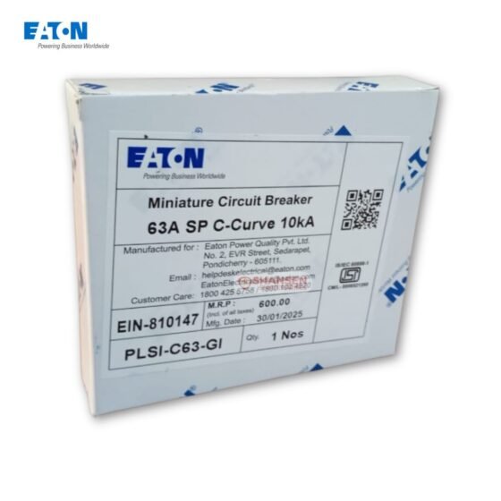 Eaton PLSI-C63-GI 63A C-Curve MCB packaging box with product label – Shansen Enterprises