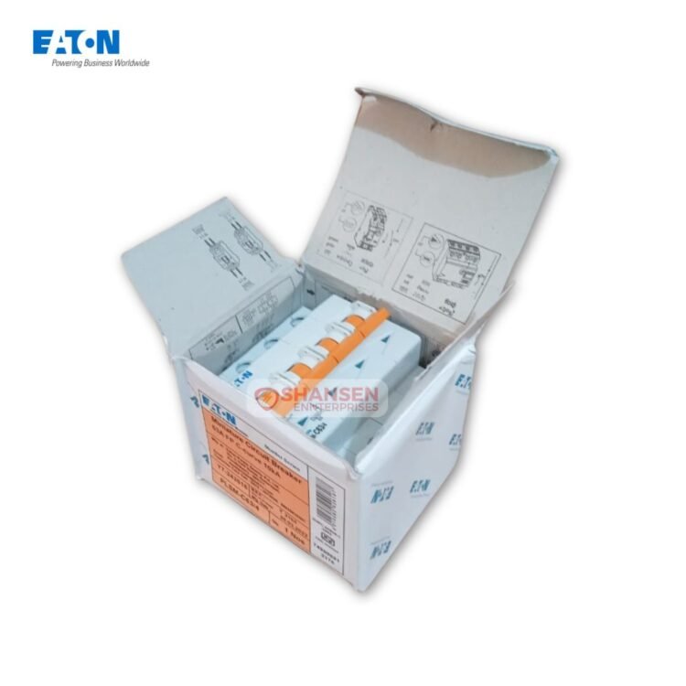 Eaton PLSM-C63/4 63A 4-Pole MCB in original packaging from Shansen Enterprises