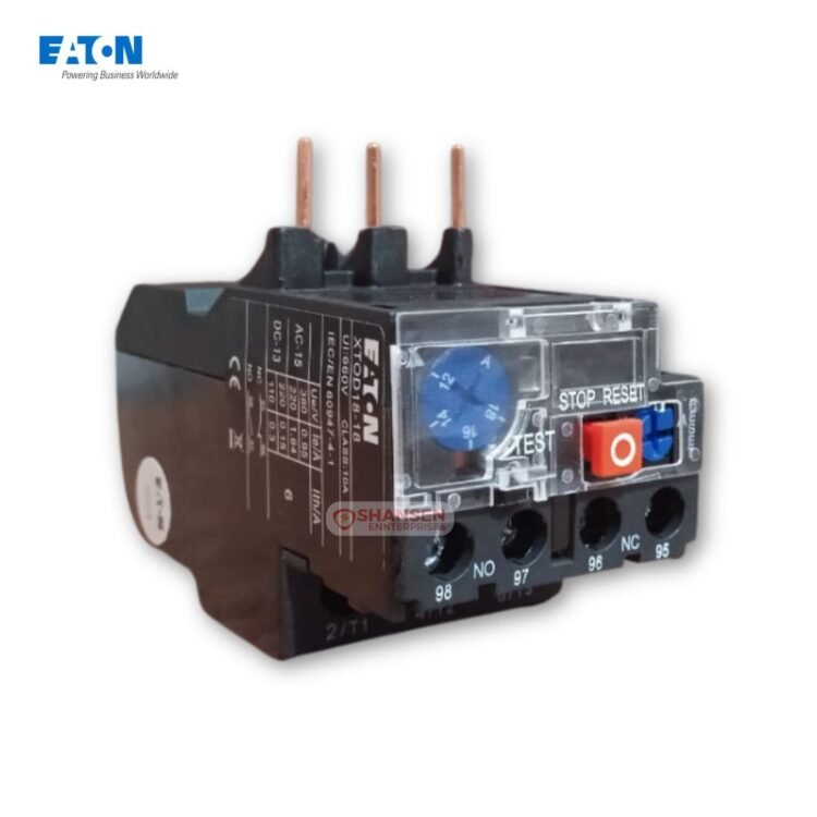 Eaton XTOD18-18 thermal overload relay with adjustable current setting, displayed by Shansen Enterprises