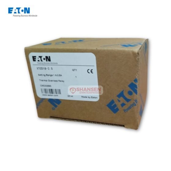Labeled box of Eaton XTOD18‑2.5 Thermal Overload Relay CMD00693 with 1.6–2.5A setting range – Shansen Enterprises
