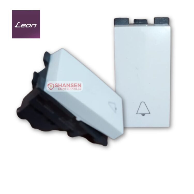 Leon White Elegant Bell Push Switch for Doorbell - Modern Home Electrical Accessory