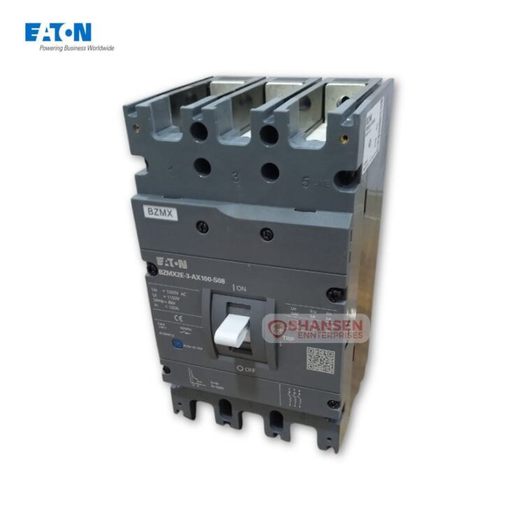 Eaton BZMX2E-3-AX100-S08 100A MCCB for solar and mining, available from Shansen Enterprises