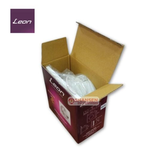Unboxing of Leon Klassik 6 inch white exhaust fan inside original packaging with protective wrapping, by Shansen Enterprises