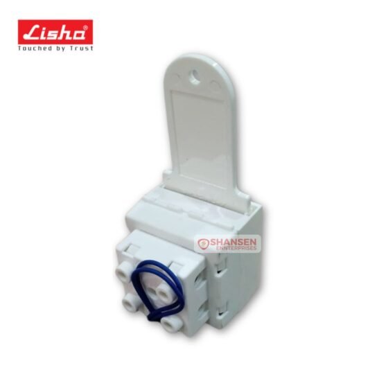 Rear view of Lisha 2-Module 32A Double Pole Switch showing wiring terminals, available at Shansen Enterprises