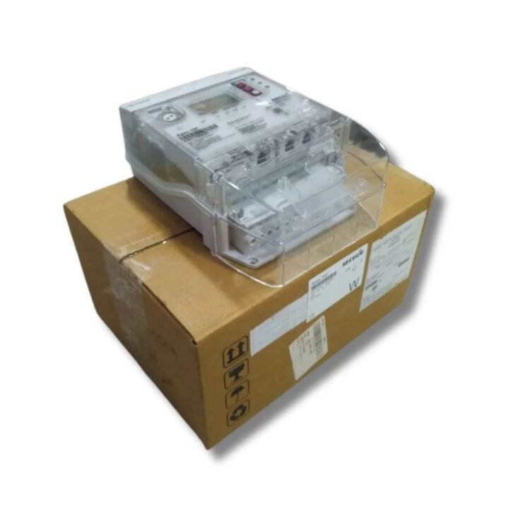 SECURE Apex 150 energy meter placed on its original cardboard packaging box