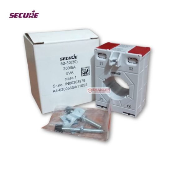 Secure Meters MCT 50/30 current transformer 200/5A with packaging and mounting accessories