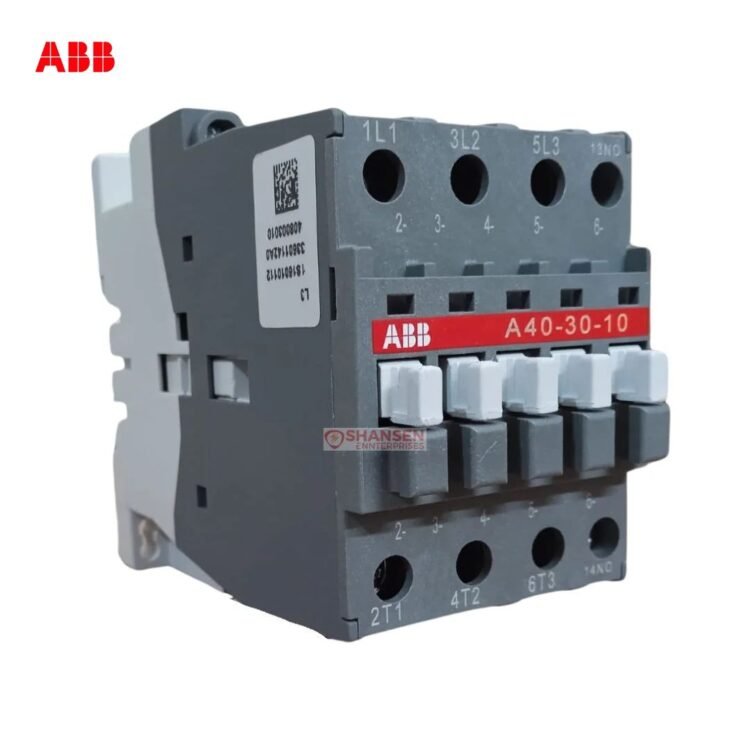 ABB A40-30-10 3-pole contactor with 1NO auxiliary, 220–230V 50Hz coil for 3-phase motor control