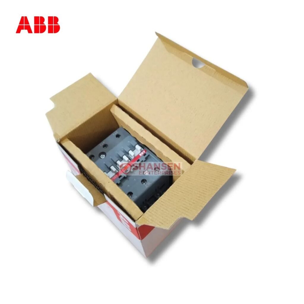 ABB A50-30-00 3-pole contactor inside ABB box, AC coil 220–230V 50Hz / 230–240V 60Hz, supplied by Shansen Enterprises