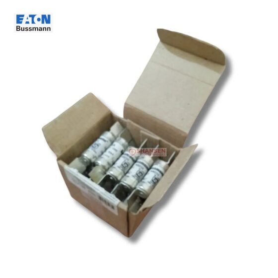 Packaged Eaton Bussmann NSD32 low-voltage fuses (14×59 mm) in a cardboard box, labelled and ready for installation — Shansen Enterprises