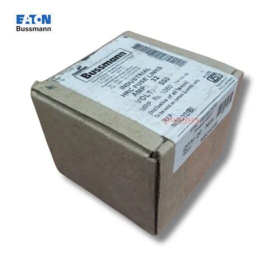 Closed box of Eaton Bussmann NSD32 industrial HRC fuse-links, 32A 550V AC, labeled packaging — supplied by Shansen Enterprises