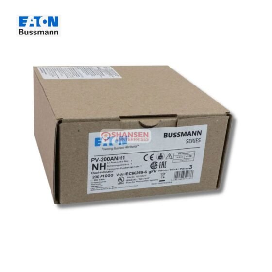 Eaton Bussmann PV-200ANH1 packaged box - photovoltaic NH1 fuse packaging for solar systems, Shansen Enterprises authorized channel partner