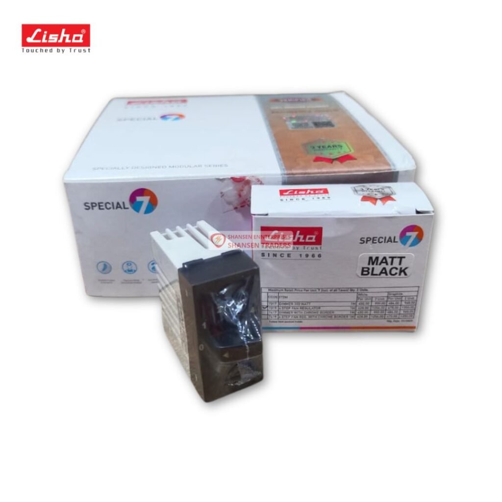 Lisha Matt Black 4 Step Fan Regulator