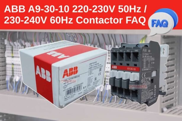 ABB A9-30-10 Contactor 220-230V 50Hz / 230-240V 60Hz with box and wiring panel background - FAQ by Shansen Enterprises India