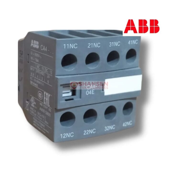 ABB CA4-04E Auxiliary Contact Block front-mounted 4-pole contact block by Shansen Enterprises India